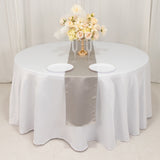 12x108inch Silver Lamour Satin Table Runner