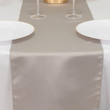 12x108inch Silver Lamour Satin Table Runner