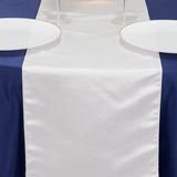 12x108inch White Lamour Satin Table Runner