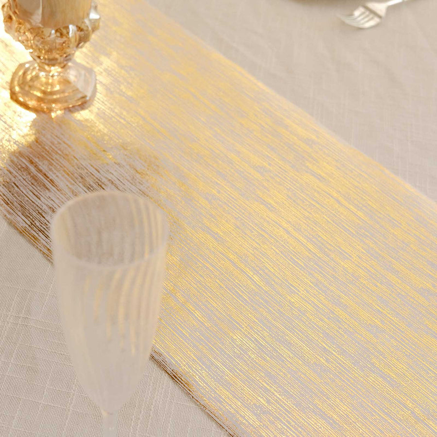 11x108inch Metallic Gold Brushed Non-Woven Faux Suede Table Runner