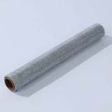 Metallic Silver Glitter Mesh Polyester Table Runner