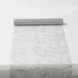 Metallic Silver Glitter Mesh Polyester Table Runner