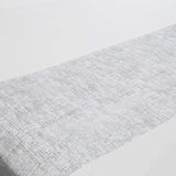 Metallic Silver Glitter Mesh Polyester Table Runner