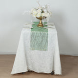 5 Pack Hunter Emerald Green Mesh Organza Table Runners with Gold Foil Water Wave Pattern