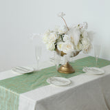 5 Pack Hunter Emerald Green Mesh Organza Table Runners with Gold Foil Water Wave Pattern