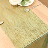 5 Pack Hunter Emerald Green Mesh Organza Table Runners with Gold Foil Water Wave Pattern