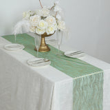 5 Pack Hunter Emerald Green Mesh Organza Table Runners with Gold Foil Water Wave Pattern