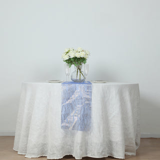 <span style="background-color:transparent;color:#000000;">Royal Blue Mesh Organza Table Runner with a Touch of Gold Glamour</span>