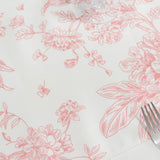 12x108 White Pink French Toile Polyester Table Runner, Elegant Floral Pattern for#whtbkgd