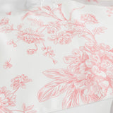 12x108 White Pink French Toile Polyester Table Runner, Elegant Floral Pattern for Table Settings