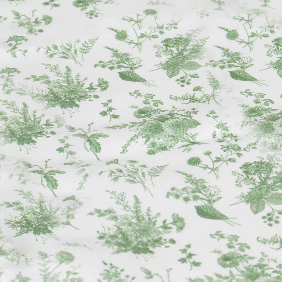 Dusty Sage Green Floral Polyester Table Runner#whtbkgd
