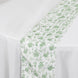 Dusty Sage Green Floral Polyester Table Runner in French Toile Pattern - 12x108inch