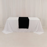 24x72inch Black Wide Polyester Table Runner, Trade Show Table Runner