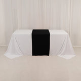 24x72inch Black Wide Polyester Table Runner, Trade Show Table Runner