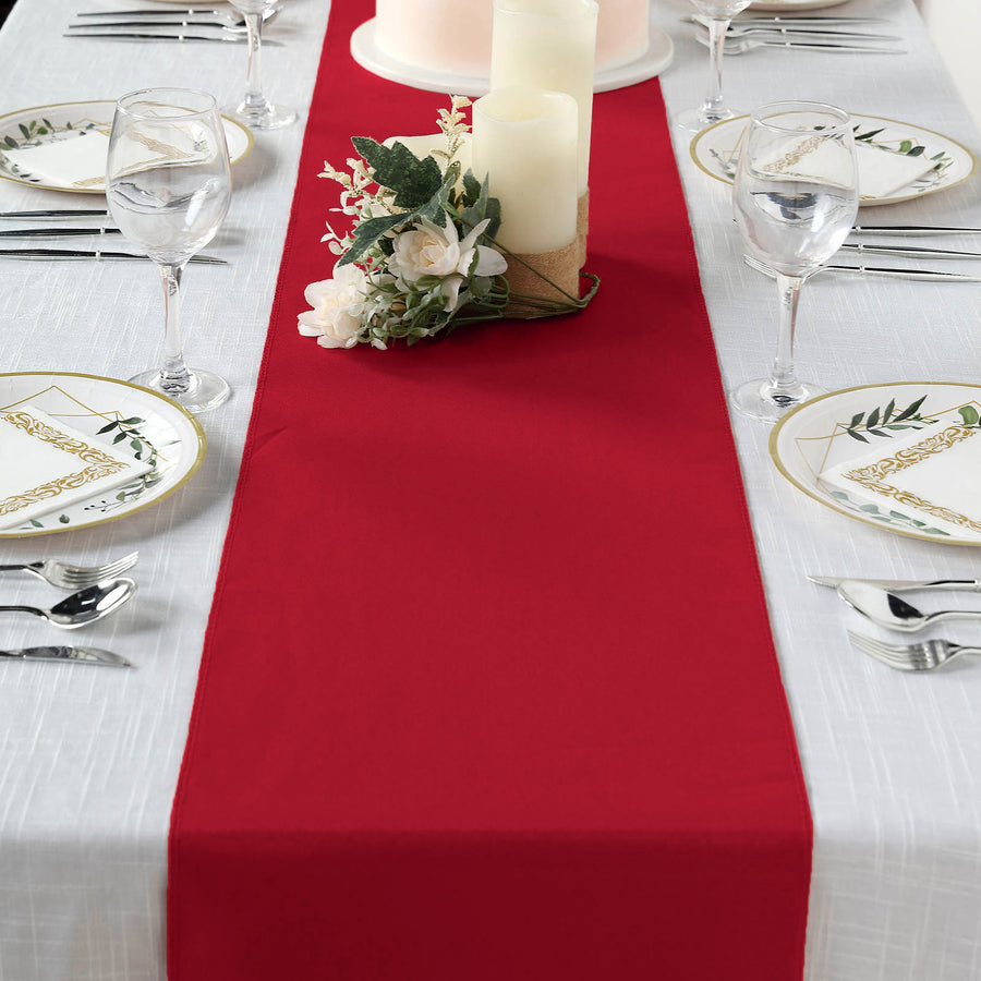 12inch x 108inch Wine Polyester Table Runner
