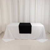 Black Wide Premium Polyester Table Runner, Printable Sublimation Blank Banner