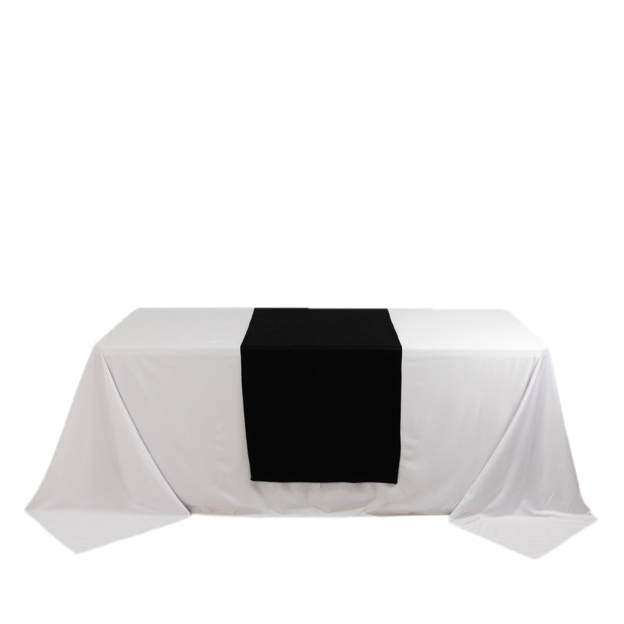 Black Wide Premium Polyester Table Runner, Printable Sublimation Blank Banner