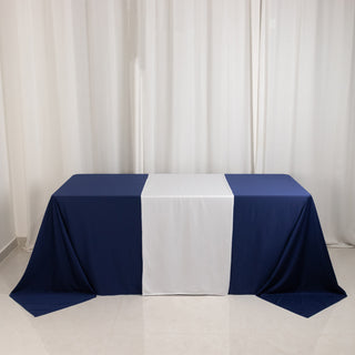 <h3 style="margin-left:0px;"><strong>Premium White Wide Polyester Table Runner</strong>