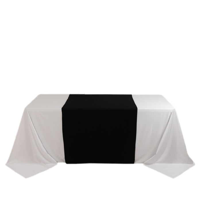 Black Wide Premium Polyester Table Runner, Printable Sublimation Blank Banner