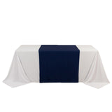 Navy Blue Wide Premium Polyester Table Runner, Printable Sublimation Blank Banner#whtbkgd