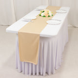 Beige Premium Scuba Polyester Table Runner, Wrinkle Free Table Linen