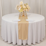 Beige Premium Scuba Polyester Table Runner, Wrinkle Free Table Linen