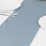 Premium Scuba Polyester 12x108inch Table Runner Dusty Blue - Wrinkle-Free Table Linen