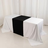 Black Premium Scuba Polyester Wide Table Runner, Wrinkle Free Trade Show Table Runner