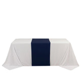 Premium Scuba Polyester 24"x72" Wide Table Runner Navy Blue - Wrinkle-Free Table Linen#whtbkgd