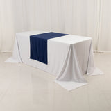 Navy Blue Premium Scuba Polyester Wide Table Runner, Wrinkle Free Trade Show Table Runner