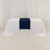 Navy Blue Premium Scuba Polyester Wide Table Runner, Wrinkle Free Trade Show Table Runner