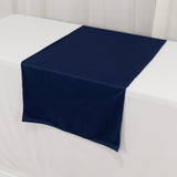 Navy Blue Premium Scuba Polyester Wide Table Runner, Wrinkle Free Trade Show Table Runner