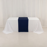 Navy Blue Premium Scuba Polyester Wide Table Runner, Wrinkle Free Trade Show Table Runner