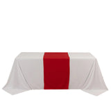 Red Premium Scuba Polyester Wide Table Runner, Wrinkle Free Trade Show Table Runner#whtbkgd