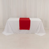 Red Premium Scuba Polyester Wide Table Runner, Wrinkle Free Trade Show Table Runner