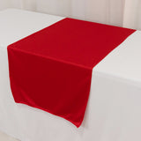 Red Premium Scuba Polyester Wide Table Runner, Wrinkle Free Trade Show Table Runner