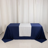 White Premium Scuba Polyester Wide Table Runner, Wrinkle Free Trade Show Table Runner