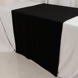 Black Premium Scuba Polyester Wide Table Runner, Wrinkle Free Trade Show Table Runner