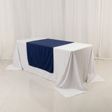 Navy Blue Premium Scuba Polyester Wide Table Runner, Wrinkle Free Trade Show Table Runner