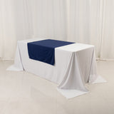 Navy Blue Premium Scuba Polyester Wide Table Runner, Wrinkle Free Trade Show Table Runner