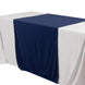 Navy Blue Premium Scuba Polyester Wide Table Runner, Wrinkle Free Trade Show Table Runner