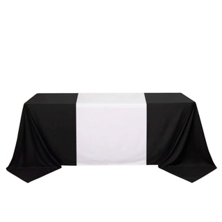 <span style="background-color:transparent;color:#000000;">Elegant White Scuba Polyester Table Runner</span>