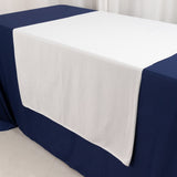 White Premium Scuba Polyester Wide Table Runner, Wrinkle Free Trade Show Table Runner