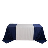 White Premium Scuba Polyester Wide Table Runner, Wrinkle Free Trade Show Table Runner#whtbkgd