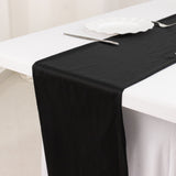 Black Premium Scuba Polyester Table Runner, Wrinkle Free Table Linen