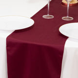 Burgundy Premium Scuba Polyester Table Runner, Wrinkle Free Table Linen