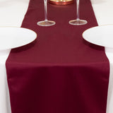 Burgundy Premium Scuba Polyester Table Runner, Wrinkle Free Table Linen