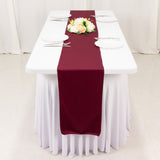 Burgundy Premium Scuba Polyester Table Runner, Wrinkle Free Table Linen