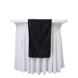 Black Scuba Polyester Table Runner with Rhinestone Accents - 12x108inch#whtbkgd