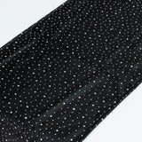 Black Scuba Polyester Table Runner with Rhinestone Accents - 12x108inch